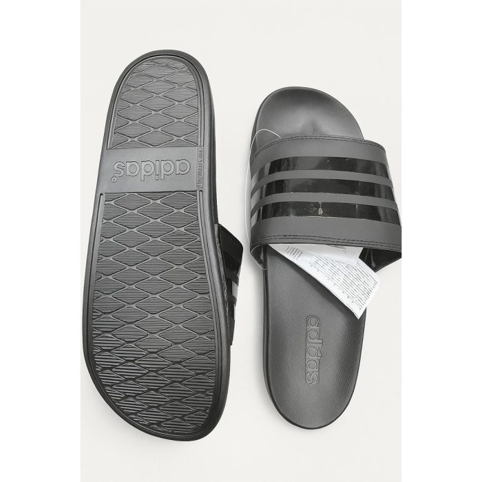 ADIDAS ADILETTE GREY BLACK 3 STIPE SLIDE