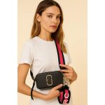 MARC JACOBS SNAPSHOT CAMERA BAG BLACK GOLD LOGO STRAP
