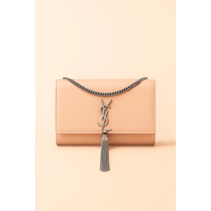 YSL KATE SAINT LAURENT PINK CROSS BODY BAG SILVER TUSSEL