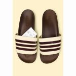 ADIDAS ADILETTE BROWN CREAM 3 STIPE SLIDE