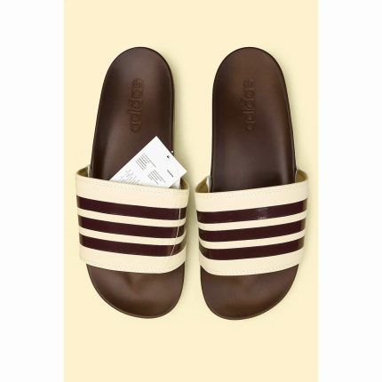 ADIDAS ADILETTE BROWN CREAM 3 STIPE SLIDE
