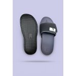 LITE DARK GREY QUILTED STRAP SLIDES – PURPLE BASE