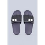 LITE DARK GREY QUILTED STRAP SLIDES – PURPLE BASE