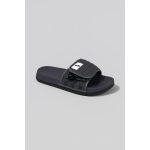 LITE DARK GREY QUILTED STRAP SLIDES – PURPLE BASE