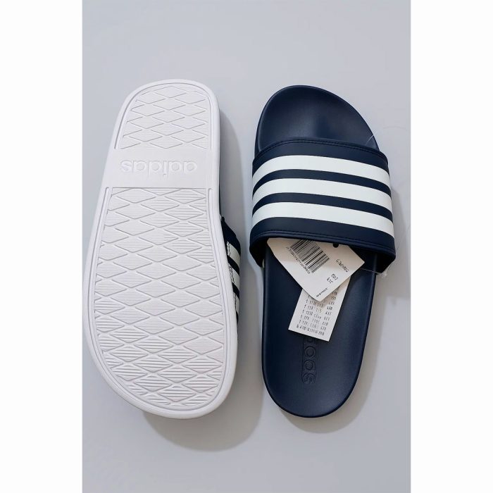 ADIDAS ADILETTE BLUE WHITE 3 STIPE SLIDE