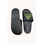 ADIDAS BLACK GREEN PRINTED LOGO SLIDE