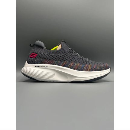 SKECHERS GREY-WHITE MAX CUSHION WOMEN SHOES