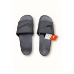 NIKE REBELLION SLIDES – WHITE STRAP WITH BLACK SWOOSH