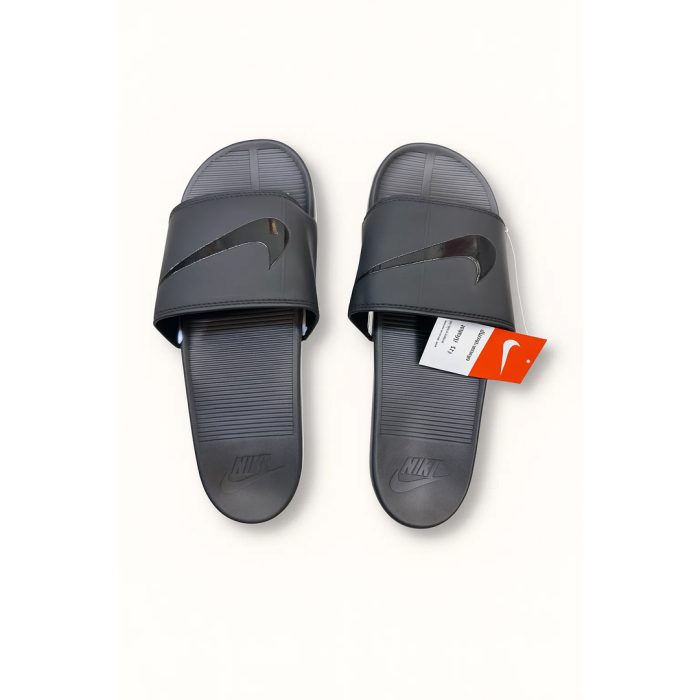 NIKE REBELLION SLIDES – WHITE STRAP WITH BLACK SWOOSH