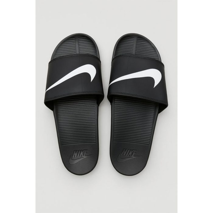 NIKE ALL BLACK-WHITE TICK REBELLION ADELIDE SLIDE