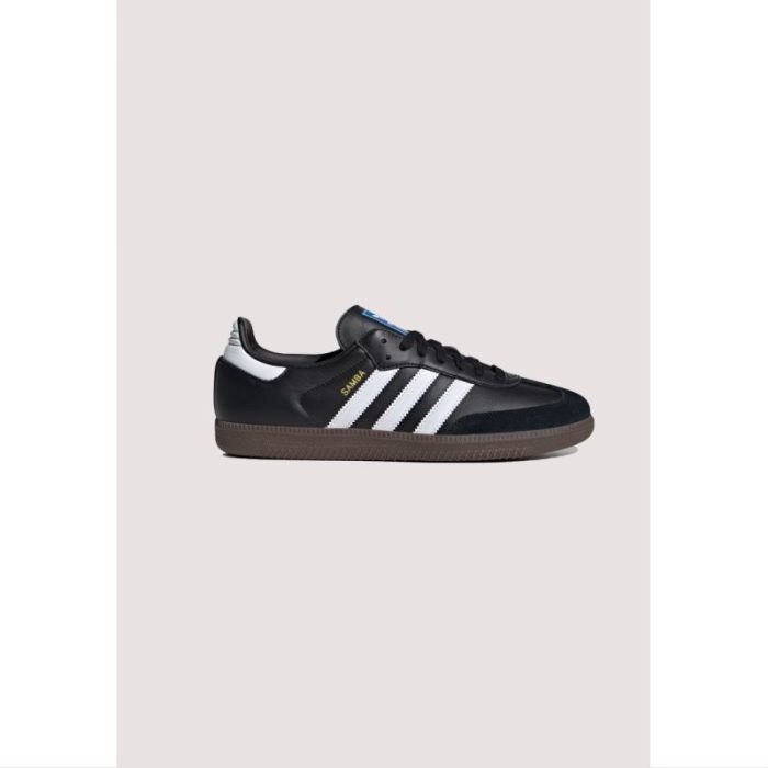 ADIDAS SAMBA OG SHOES – FULL BLACK WHITE STRIPES