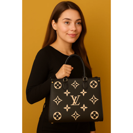LV ONTHEGO MM TOTE BAG Black