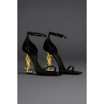 SAINT LAURENT OPYUM HEELS IN BLACK AND GOLD
