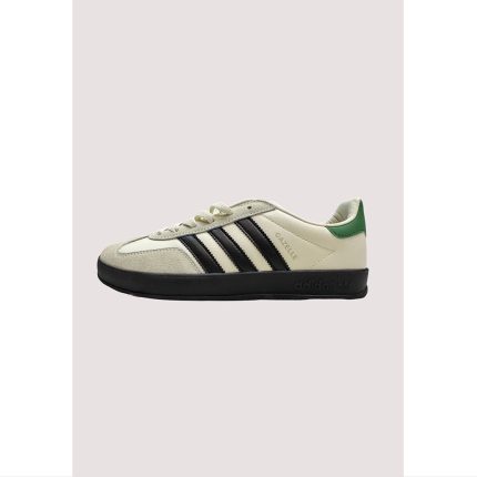 ADIDAS GAZELLE – GREY / BLACK WITH GREEN HEEL TAB & BLACK SOLE