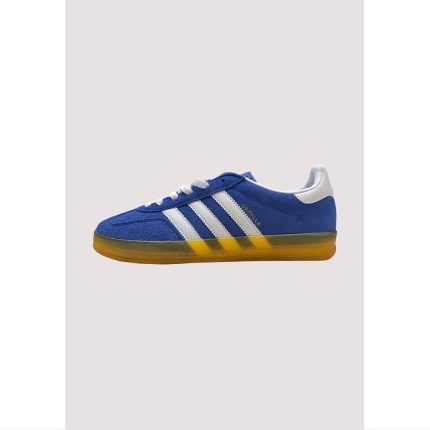 ADIDAS GAZELLE – INDIGO BLUE / WHITE WITH GOLDEN GUM SOLE
