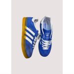 ADIDAS GAZELLE β INDIGO BLUE / WHITE WITH GOLDEN GUM SOLE