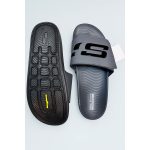SKECHERS HYPER BURST SLIDES – GREY/BLACK
